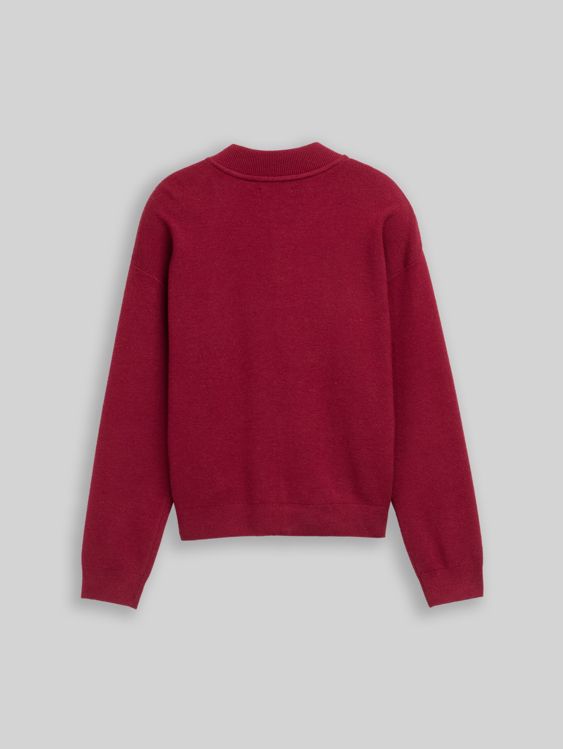 Bomber cardigan with zip - Beetroot Red