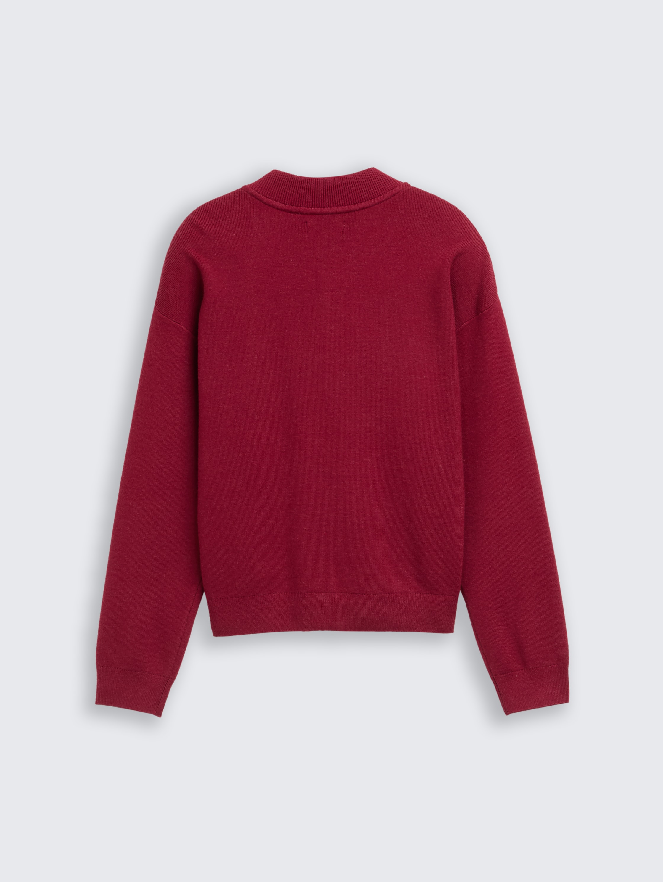 Bomber Cardigan mit Reißverschluss - Beetroot Red