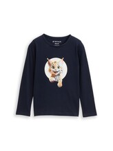 Geselecteerd, Shirt met lange mouwen en fotoprint door Tom Tailor, blauw