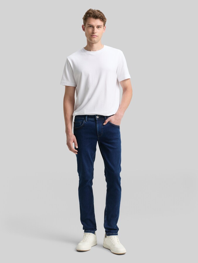 TTTROY SLIM jeans met stretch door Men, Clean Mid Stone Blue Denim