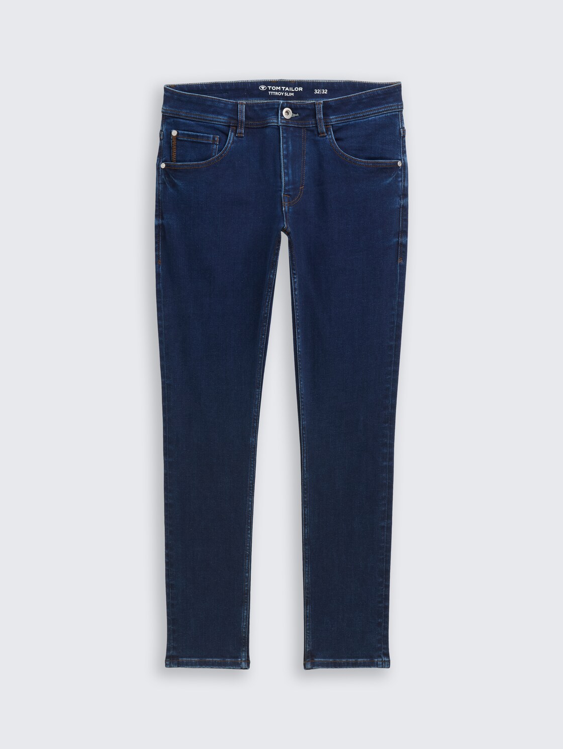 TTTROY SLIM Jeans mit Stretch - Clean Mid Stone Blue Denim - Vorder-Produkt-Ansicht