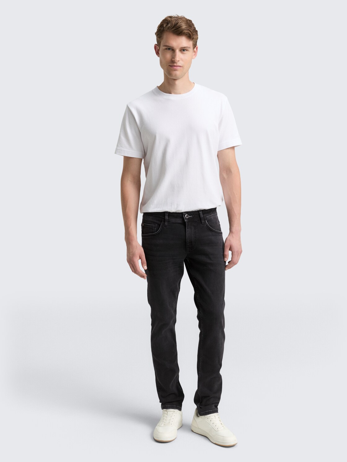TTTROY SLIM Jeans mit Stretch - clean dark stone grey denim - Model-Vorderansicht