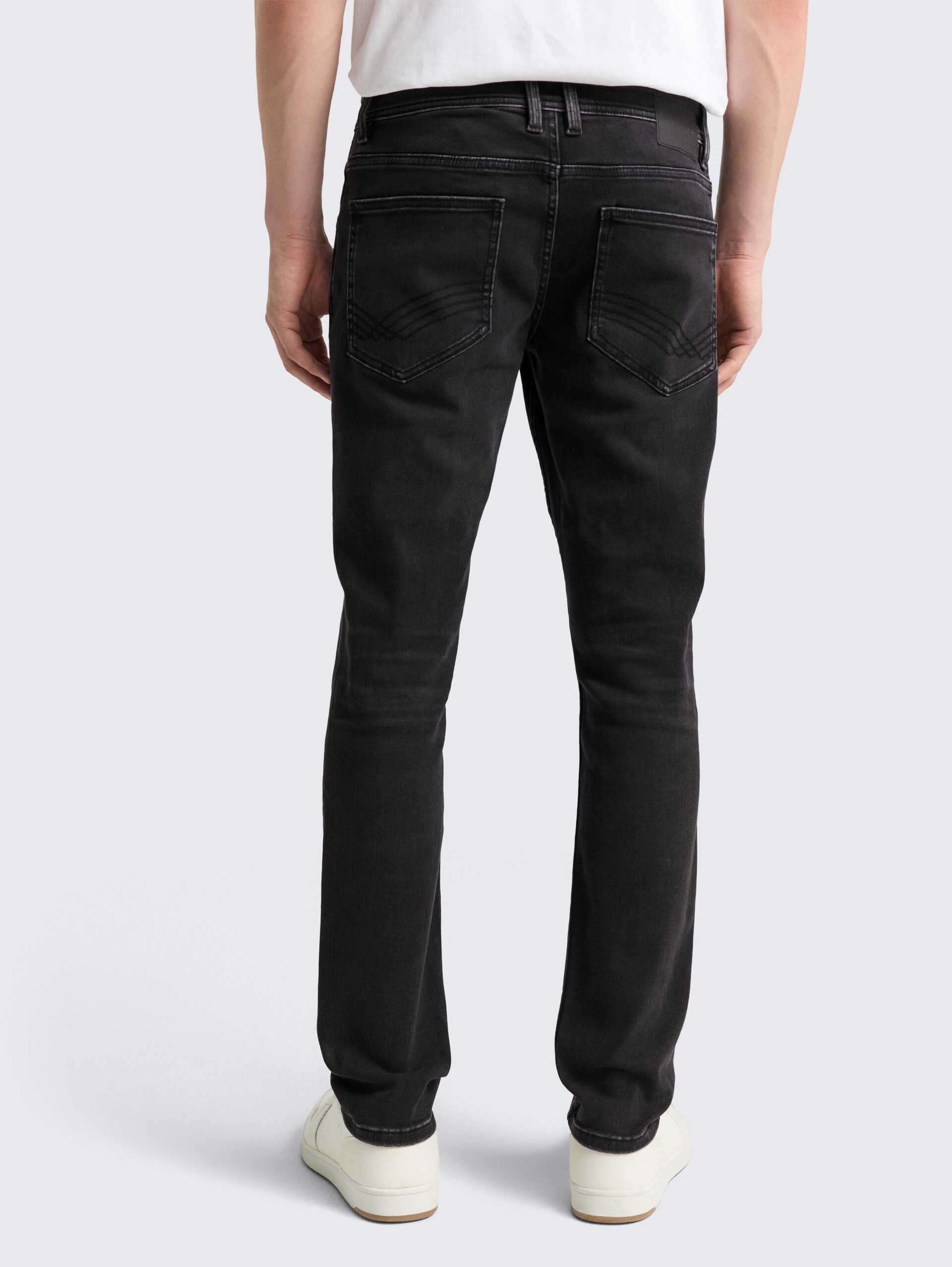 TTTROY SLIM jeans met stretch - clean dark stone grey denim - Neklijn model-achteraanzicht