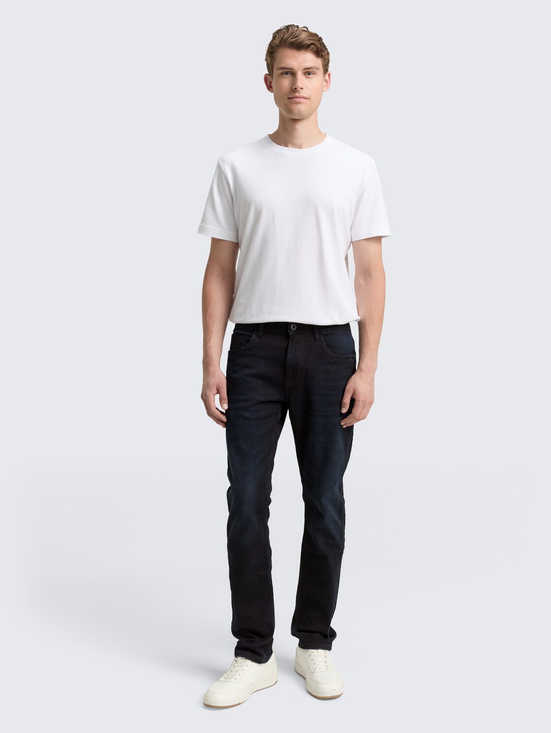 TTJOSH REGULAR SLIM Jeans - dark stone blue black denim - Model-Vorderansicht