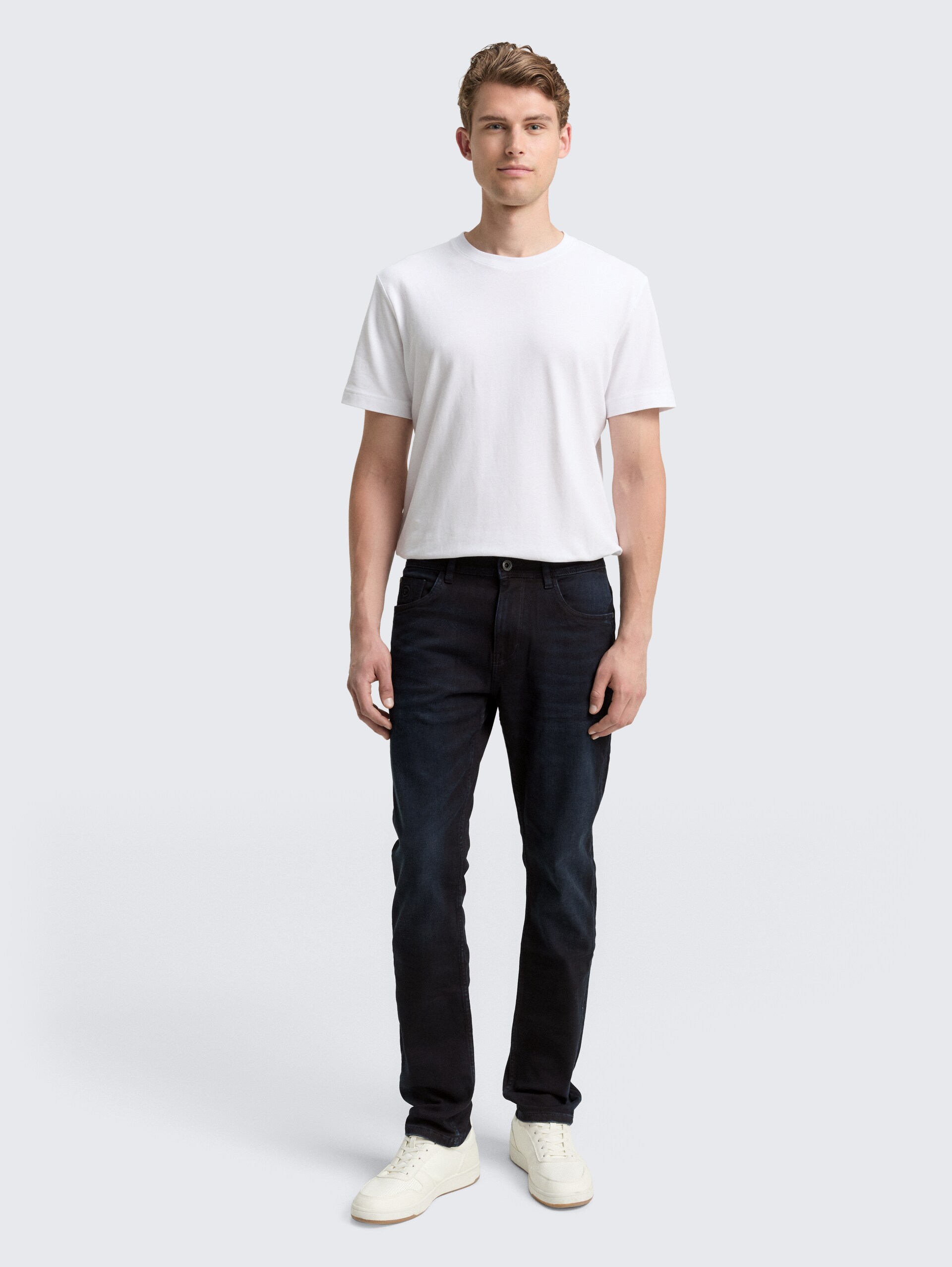 TTJOSH REGULAR SLIM Jeans - dark stone blue black denim - Vue de face du modèle