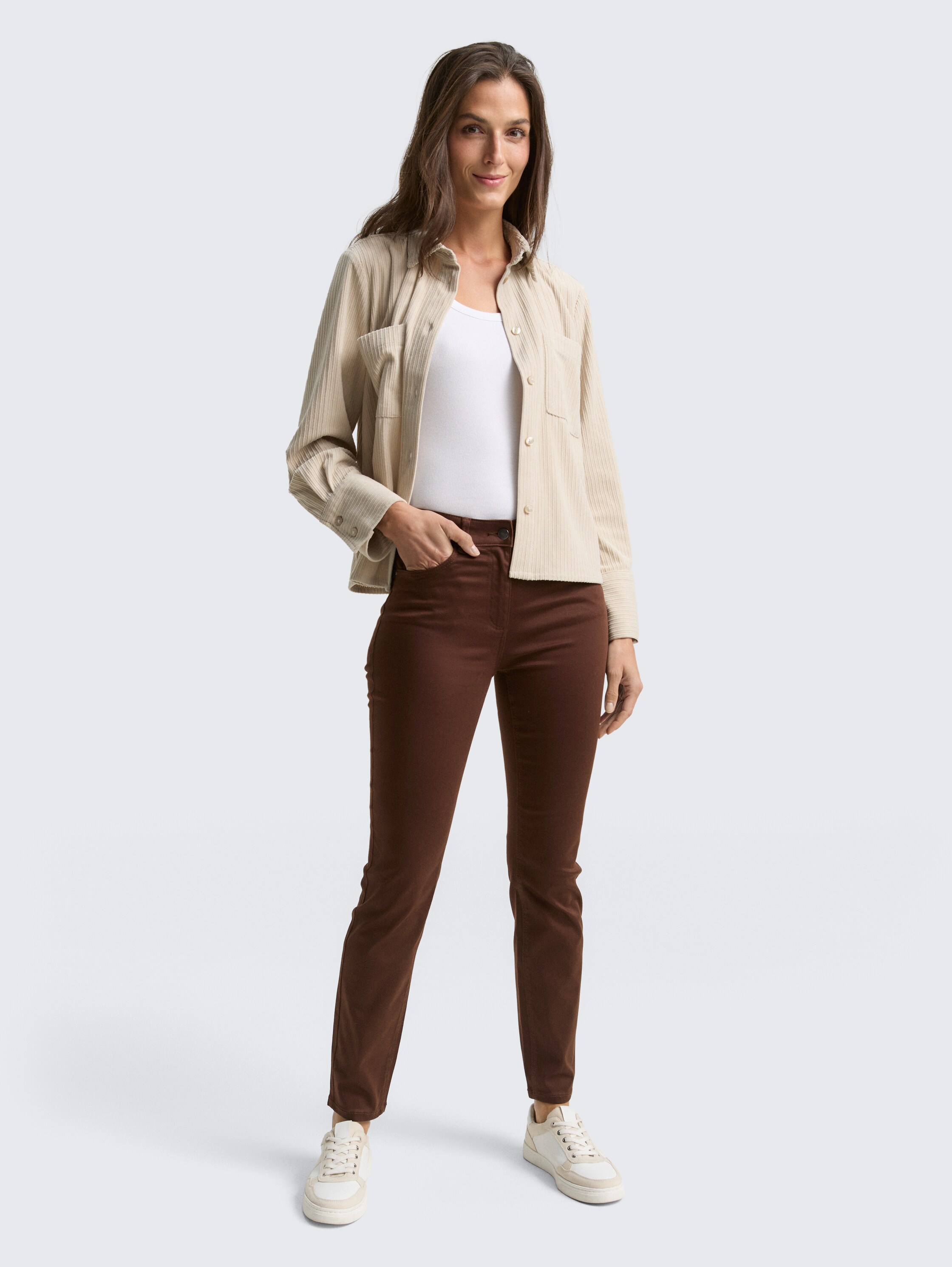 TTEDDA SLIM broek - dark_pecan_brown - 