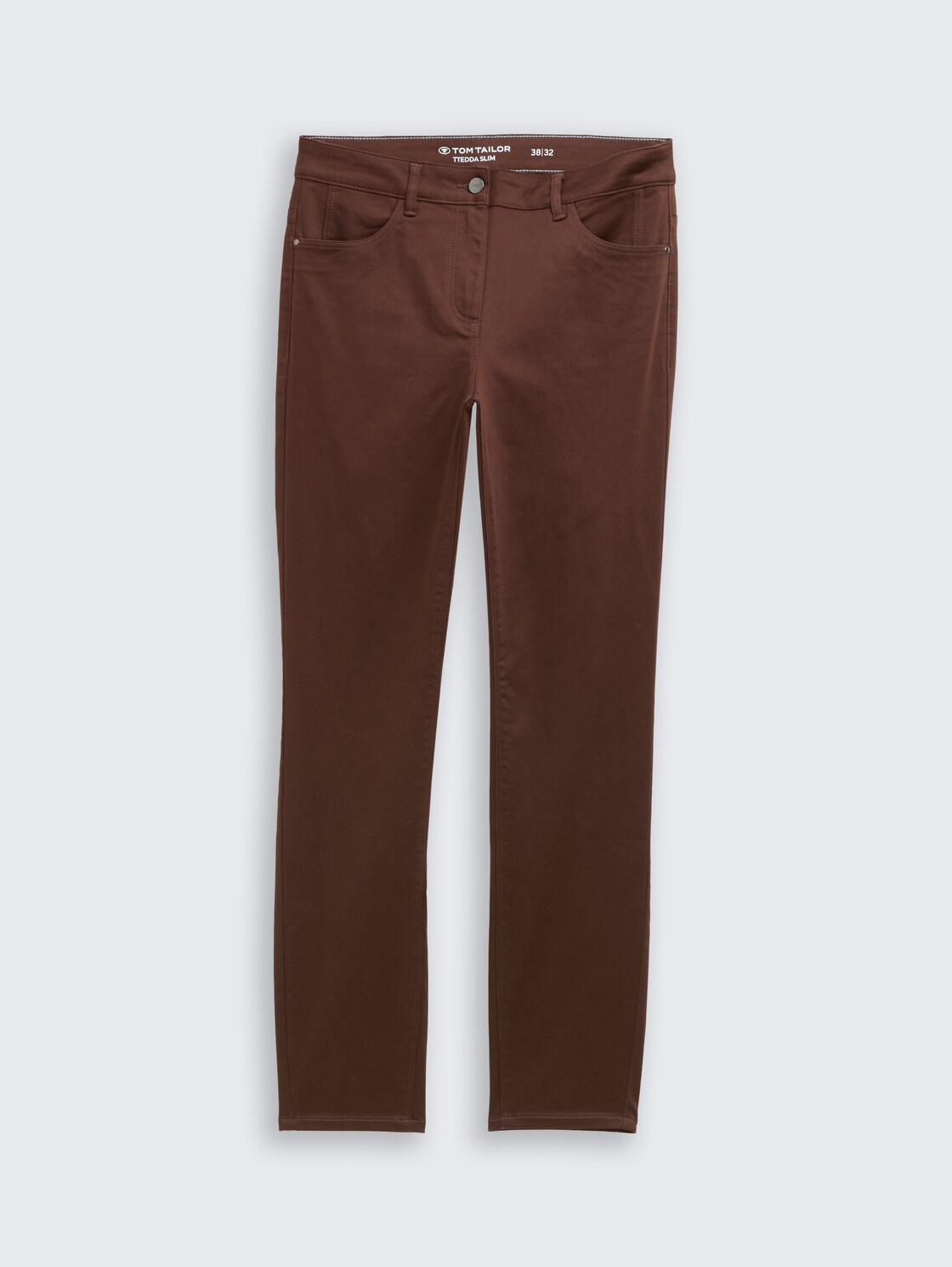 TTEDDA SLIM Hose - dark pecan brown - Vorder-Produkt-Ansicht