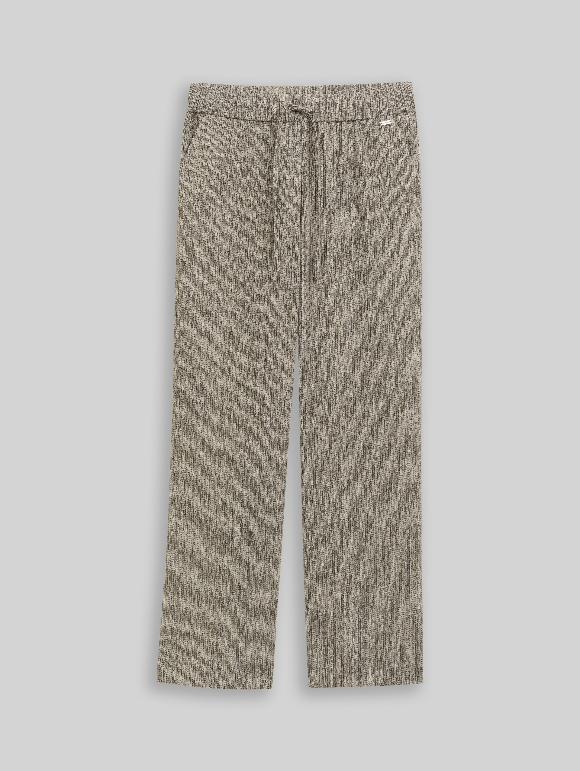 Loose wide trousers - beige black structure - Front product view
