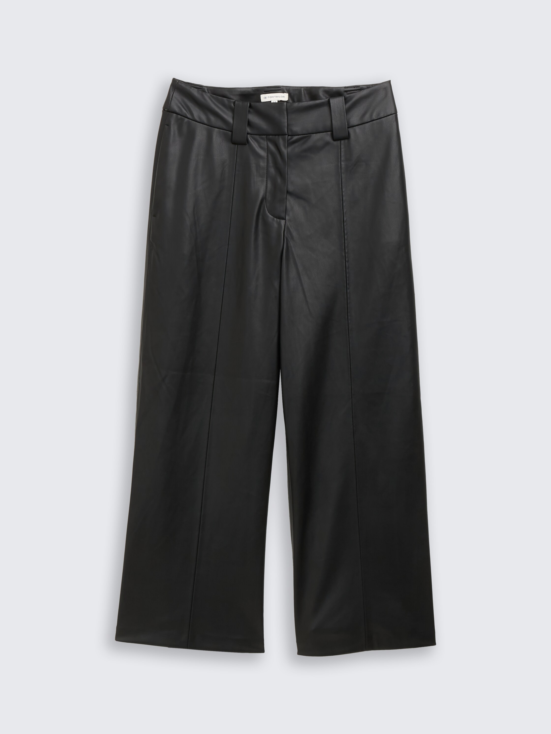 Culotte trousers in leather look - deep_black_1 - 