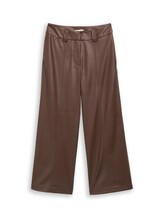 Ausgewählt, Culotte Hose in Lederoptik von Tom Tailor, braun