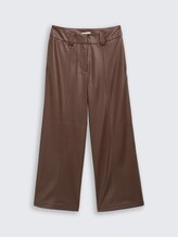 Culotte Hose in Lederoptik - dark pecan brown - Vorder-Produkt-Ansicht