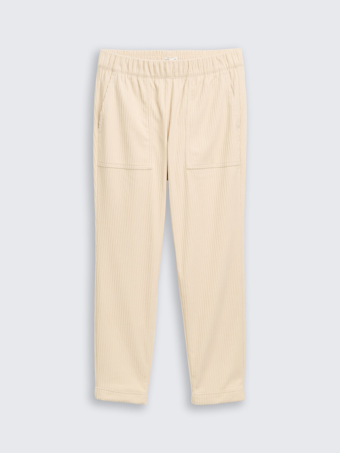 Loose slim corduroy trousers - sand stone beige - Front product view