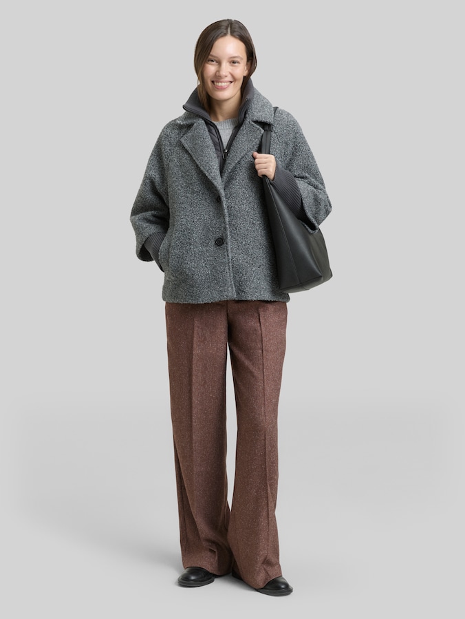 TTLEA WIDE Hose in Melange-Optik von Women, dark pecan brown structure