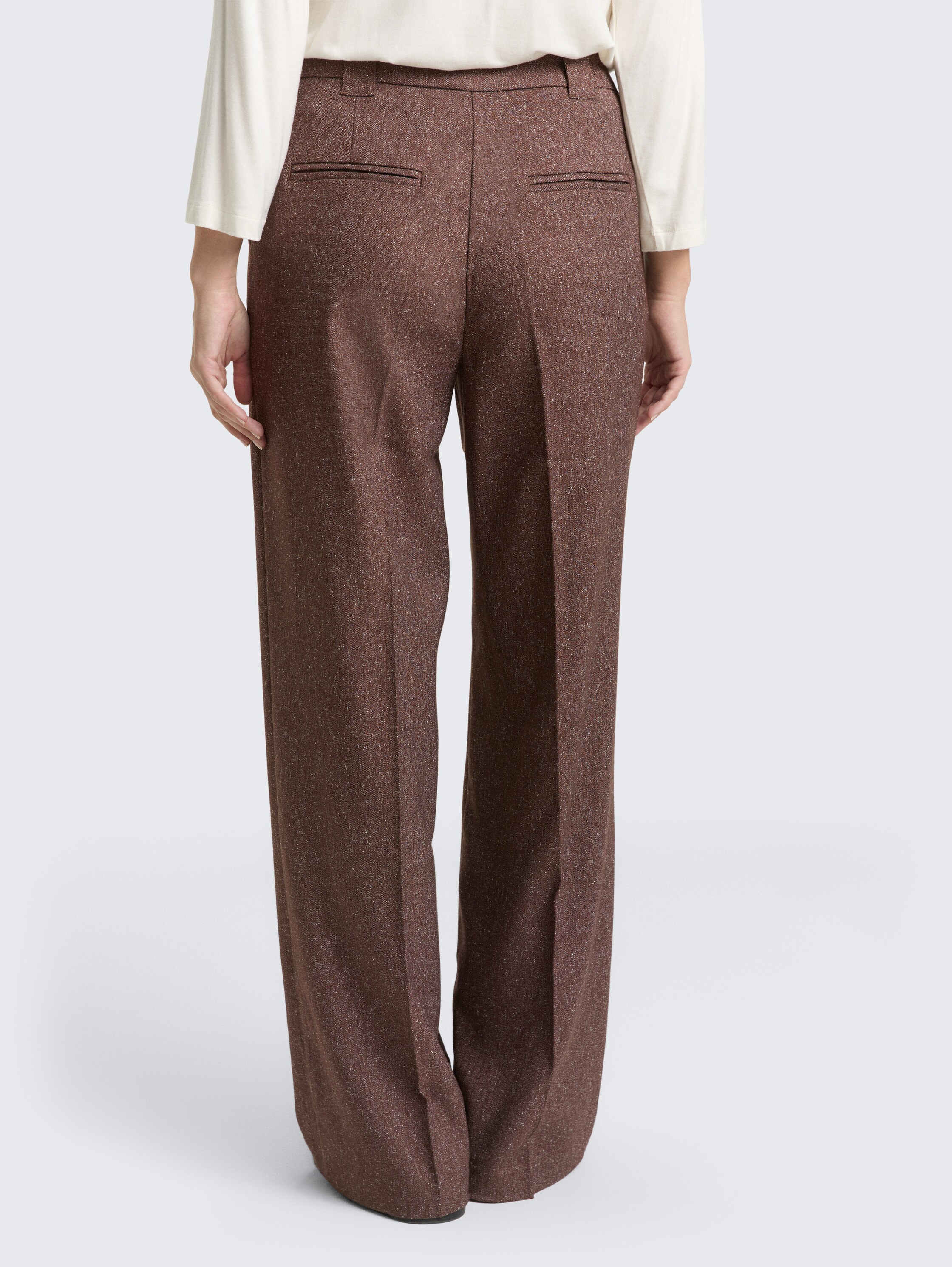 TTLEA WIDE Hose in Melange-Optik - dark_pecan_brown_structure - 