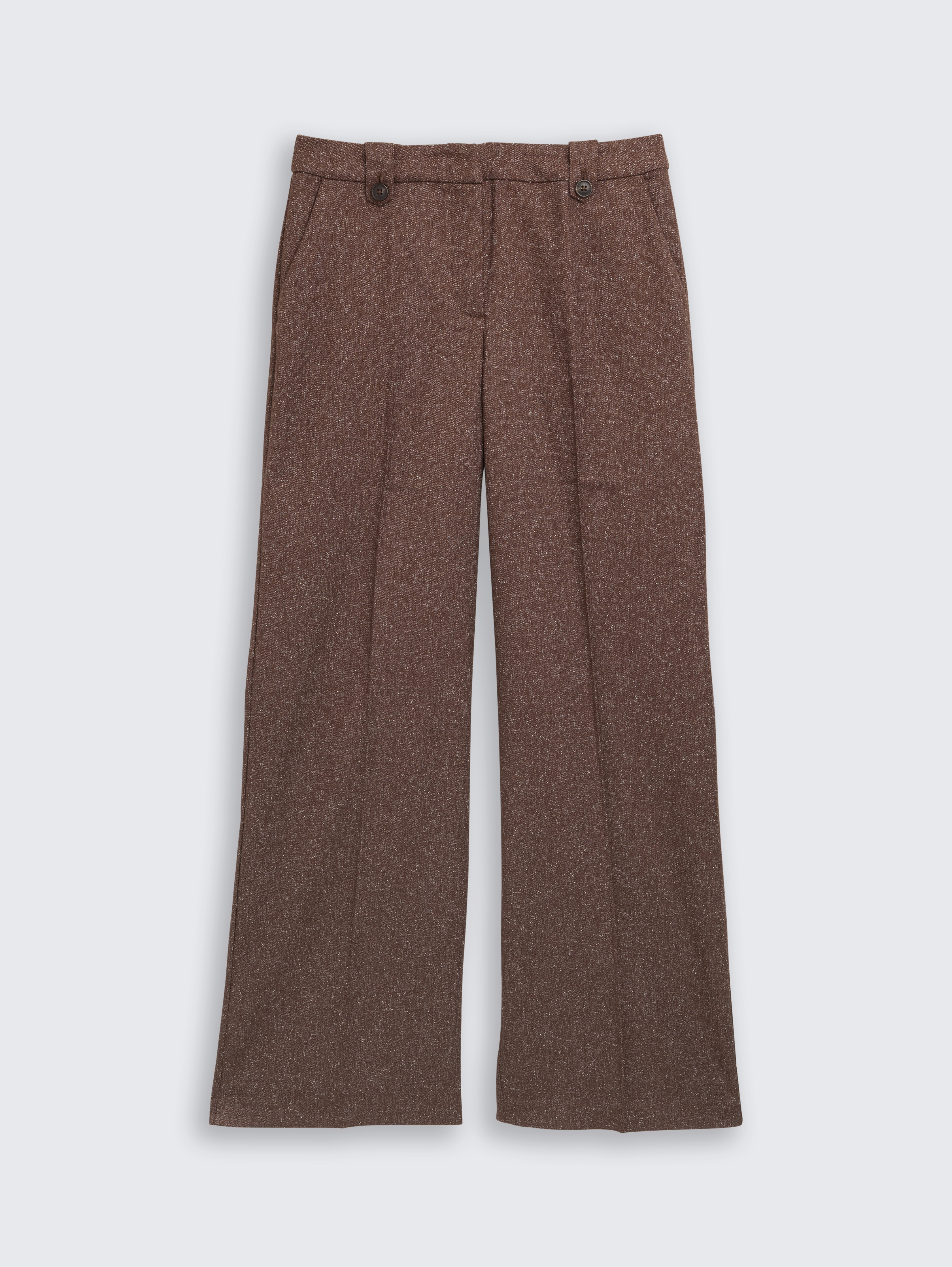 TTLEA WIDE Hose in Melange-Optik von Women, dark pecan brown structure