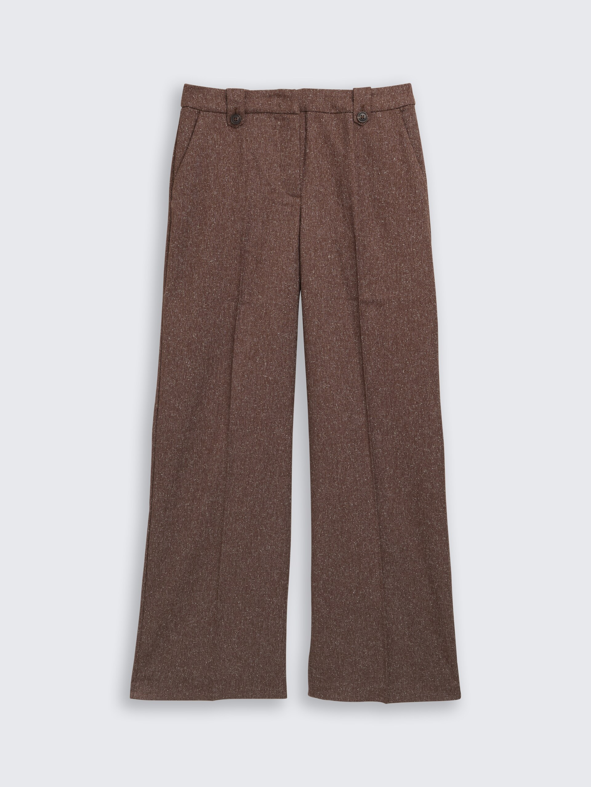 TTLEA WIDE Hose in Melange-Optik - dark pecan brown structure - Vorder-Produkt-Ansicht