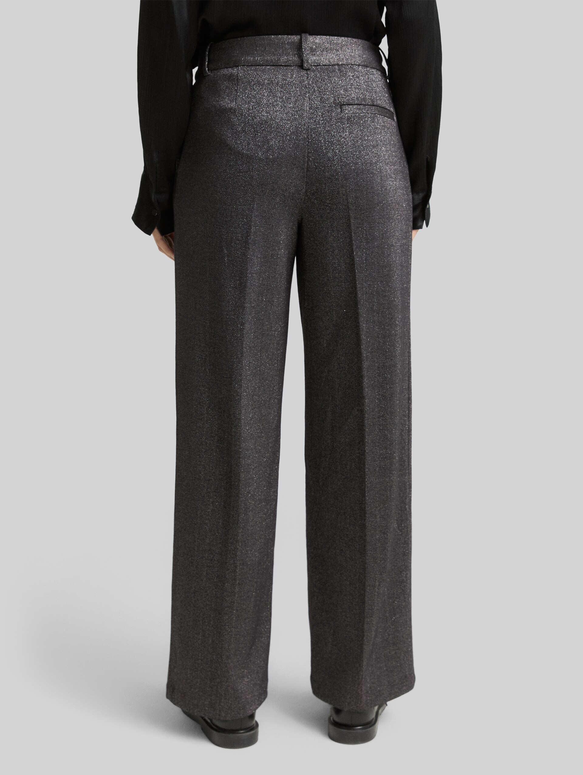 TTLEA WIDE trousers with glitter effect - glitter fabric - Neckline model-back view