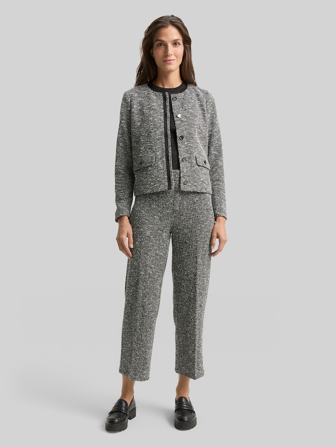 Pantalon droit bouclé TTLEA par Women, salt pepper boucle structure