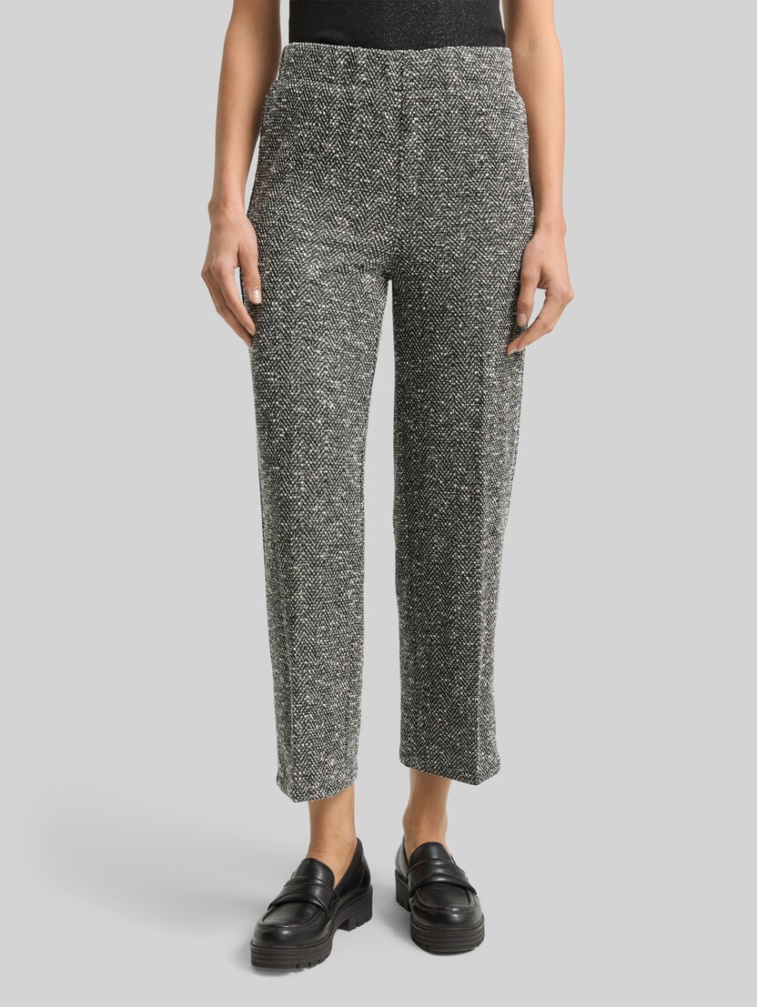 TTLEA Straight Bouclé Hose von Women, salt pepper boucle structure