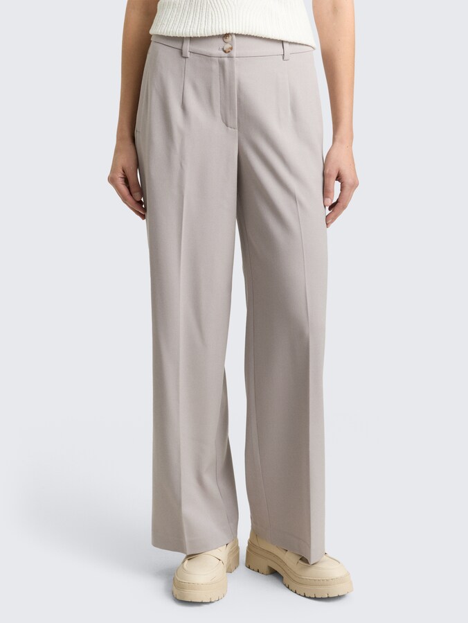 TTLEA WIDE Trousers with crease by Women, dark clouds grey