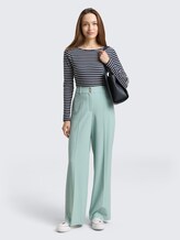 TTLEA WIDE Hose mit Bügelfalte - blue haze melange - Model-Vorderansicht