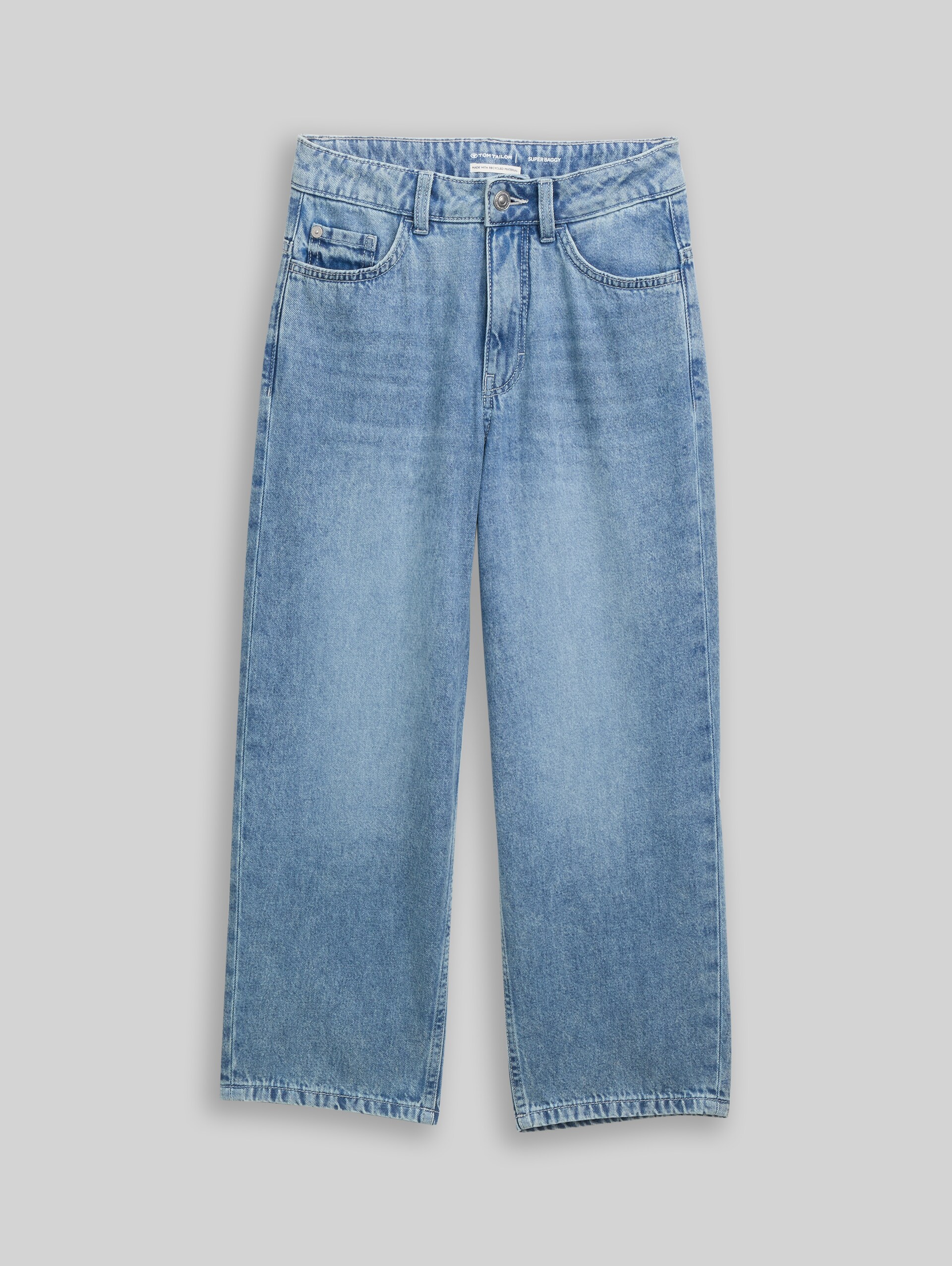 Super baggy jeans - Used Mid Stone Blue Denim - Front product view