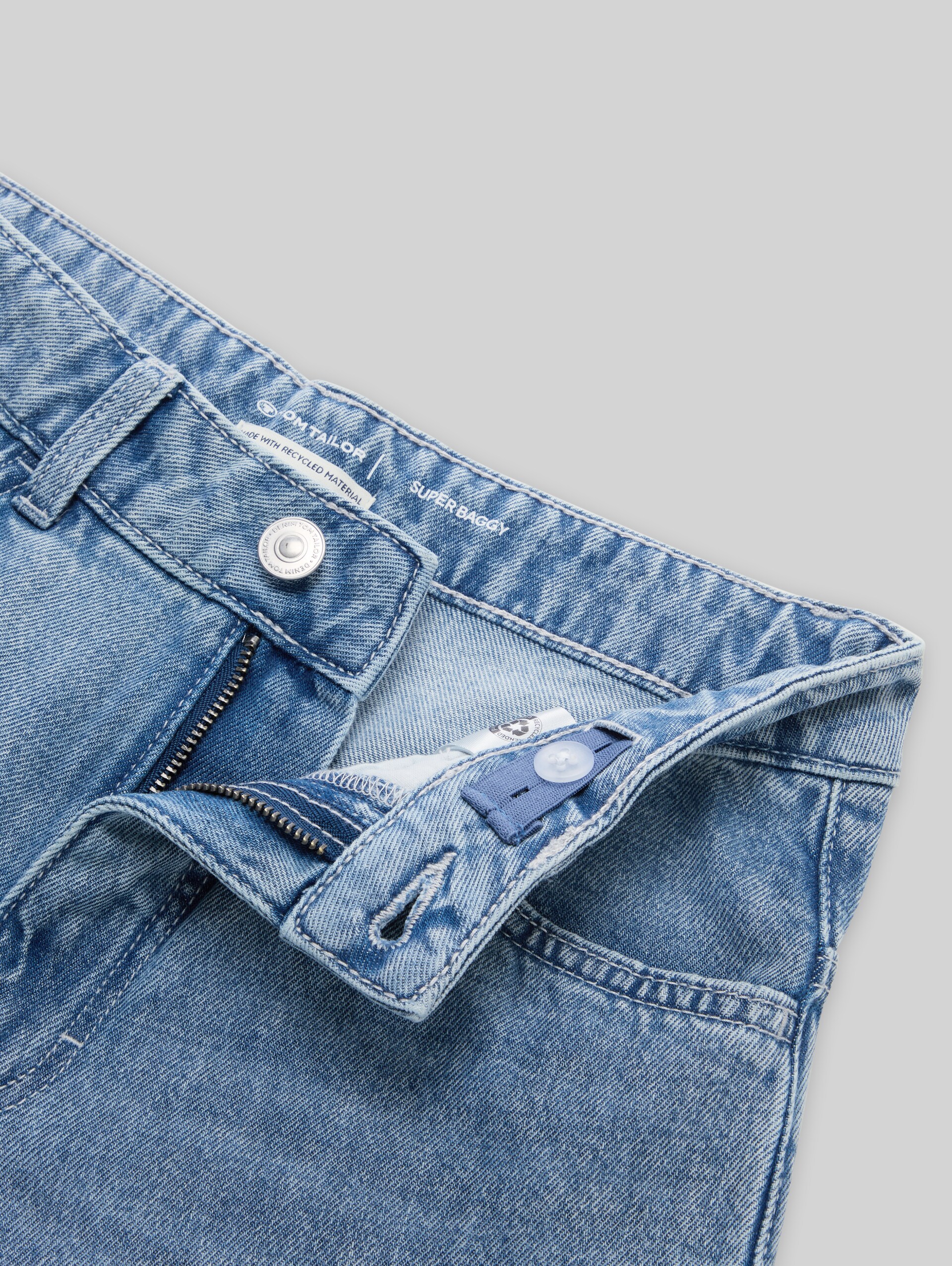 Super baggy jeans - Used Mid Stone Blue Denim - Detail model view
