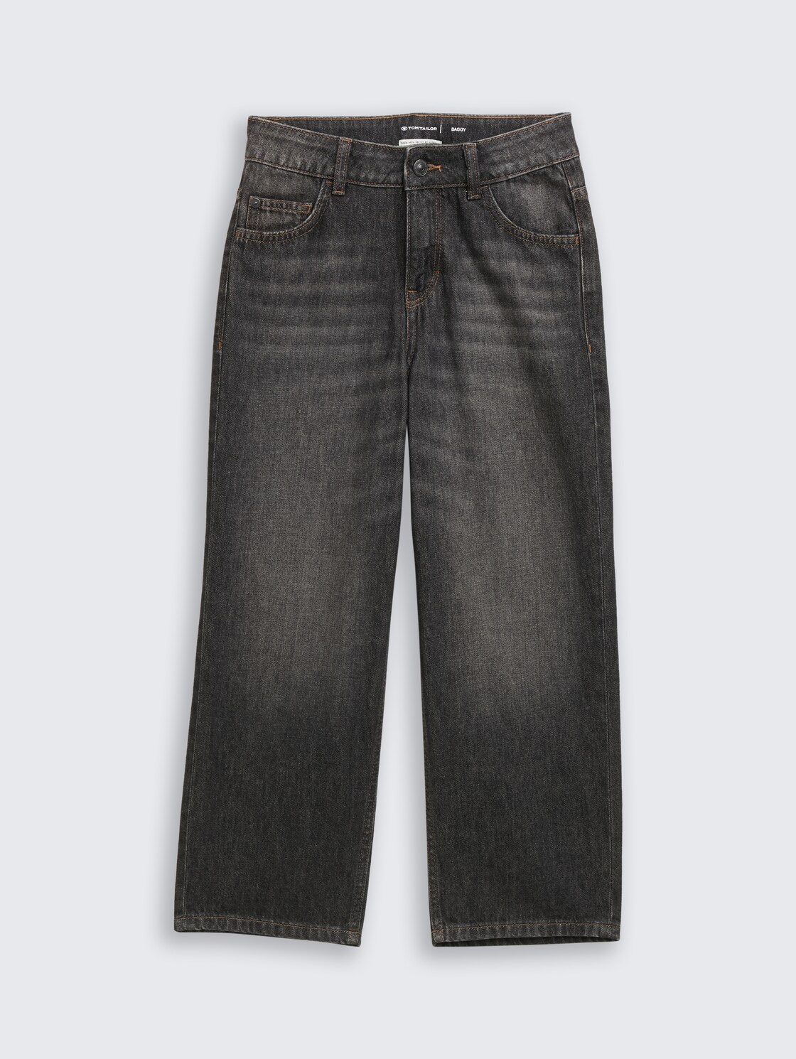 Baggy Jeans - used dark stone black denim - Vorder-Produkt-Ansicht