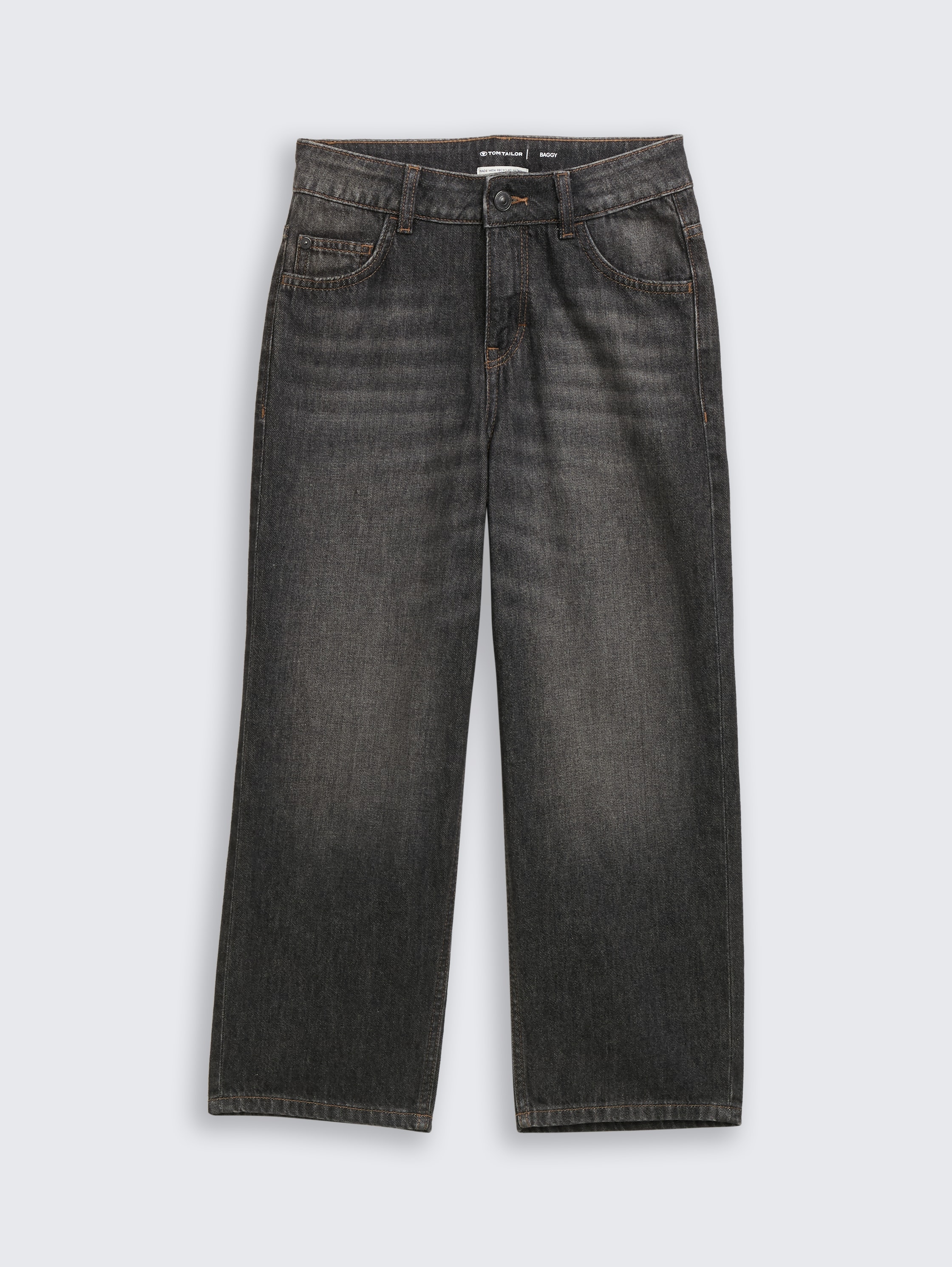Baggy Jeans - used_dark_stone_black_denim - 