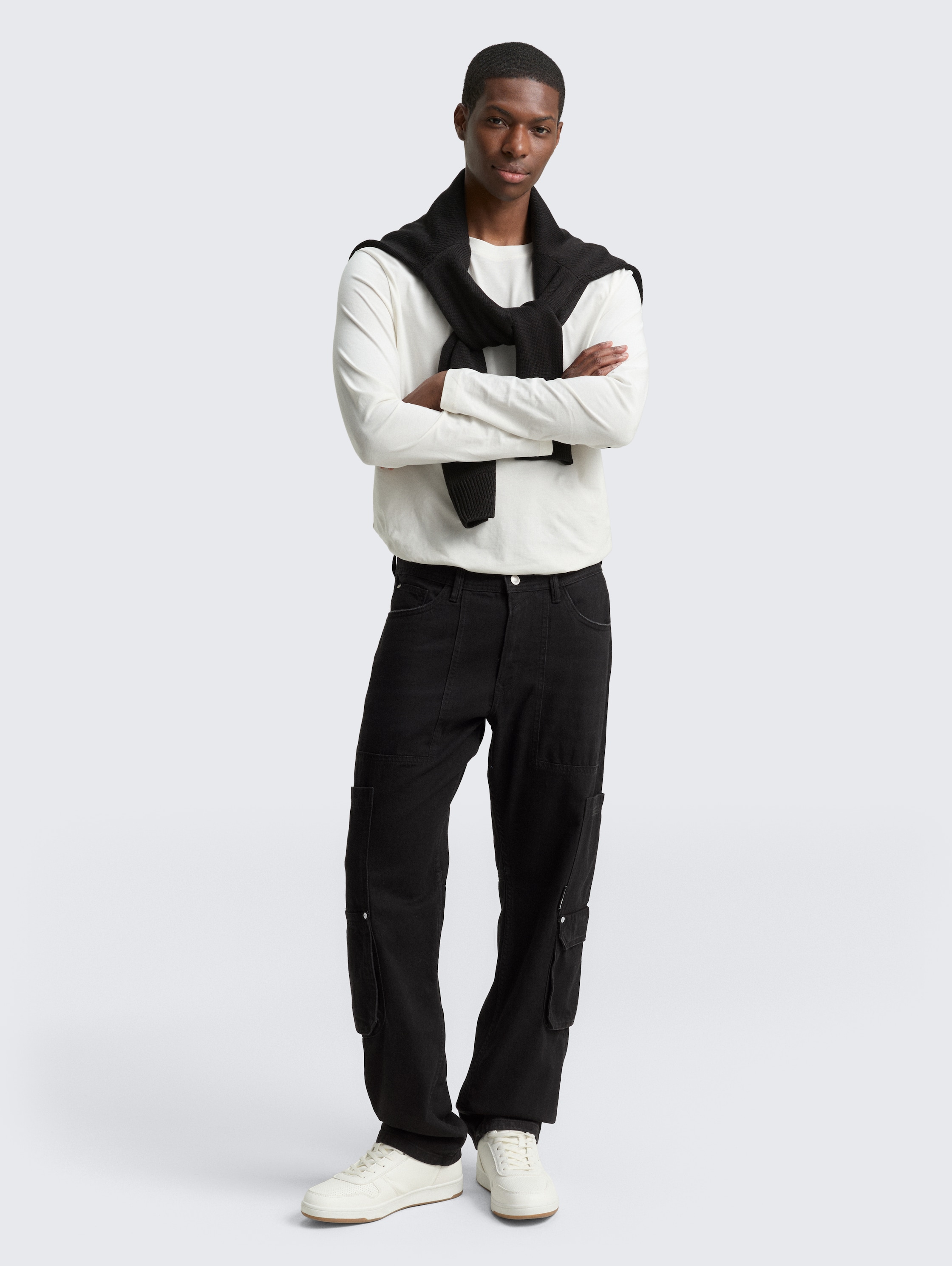 TTWAYLEN RELAXED Cargo Jeans - dark_stone_black_black_denim - 