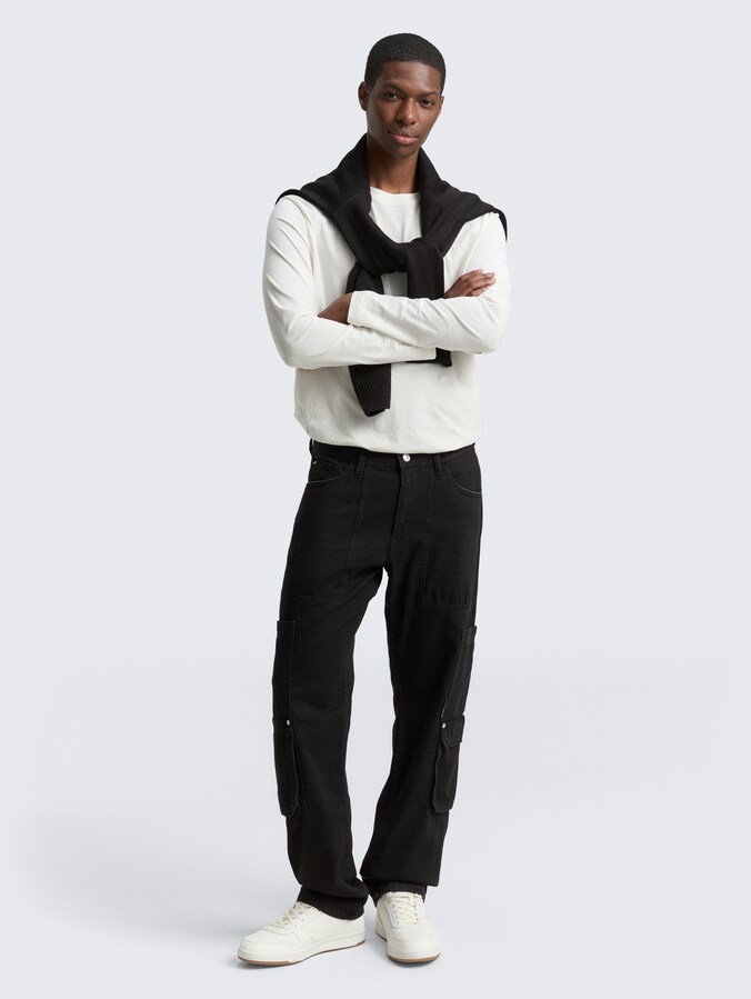 TTWAYLEN RELAXED Jean cargo par Denim Male, dark stone black black denim