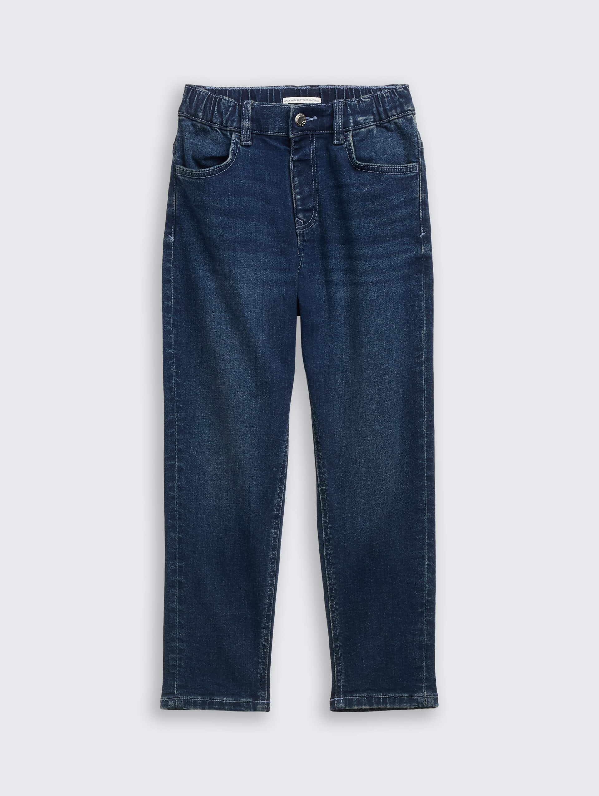 Relaxed Fit Jeans mit Stretch - Used Dark Stone Blue Denim - Vorder-Produkt-Ansicht