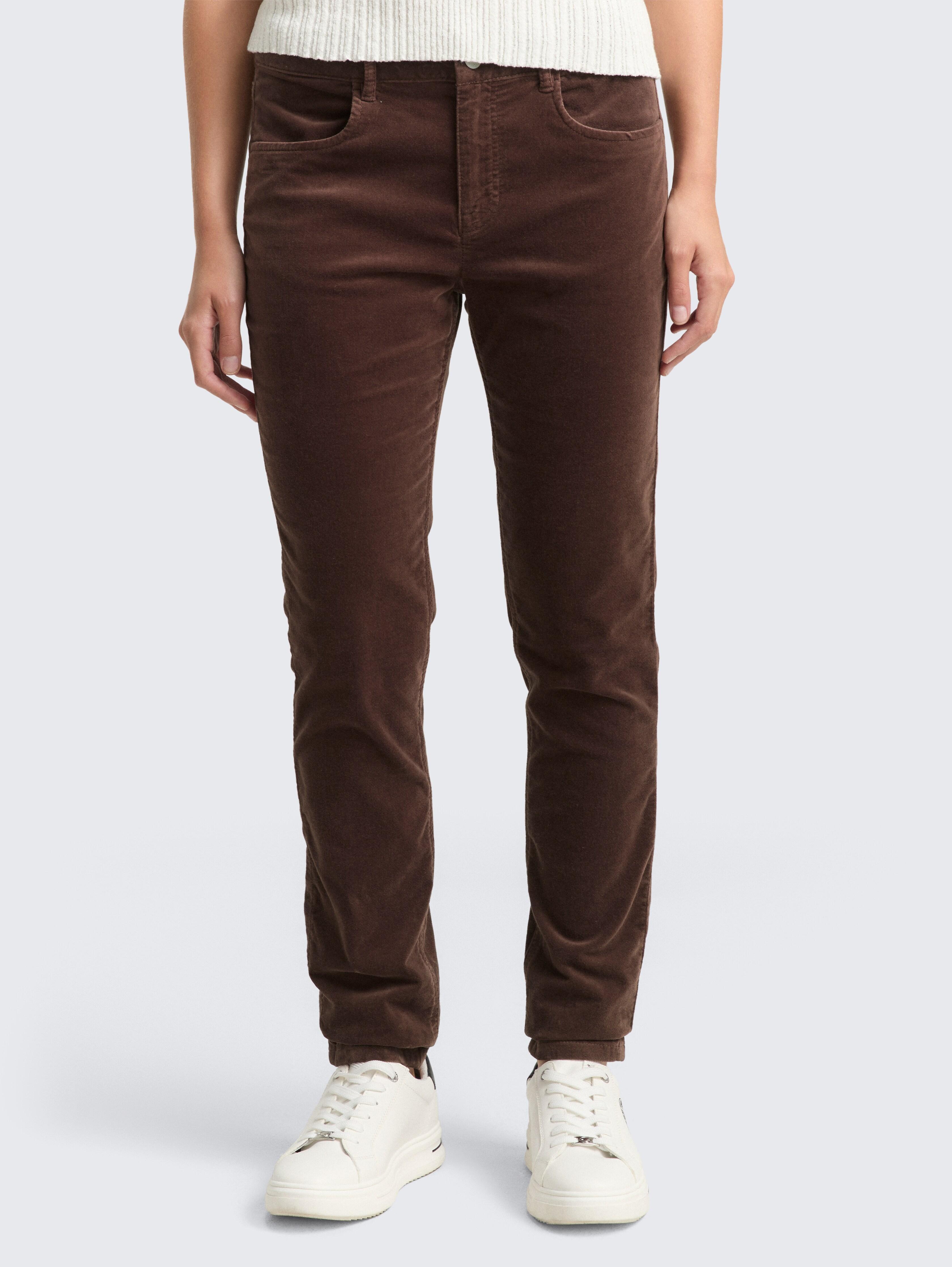 TTNELA EXTRA SKINNY Samthose von Denim Female, soft chocolate brown