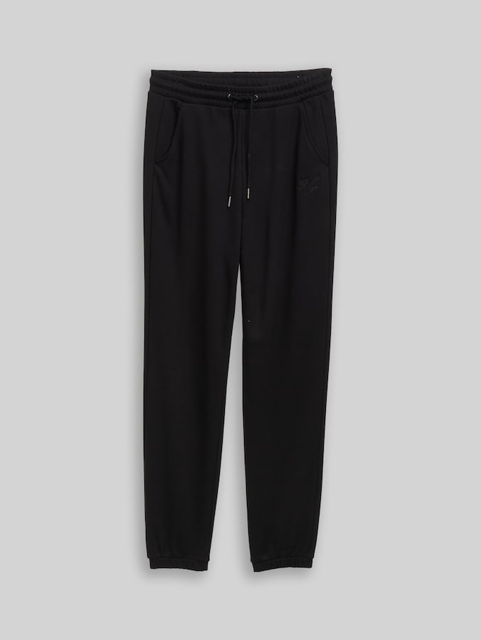 Jogginghose mit Glitzer-Stickerei von Denim Female, deep black
