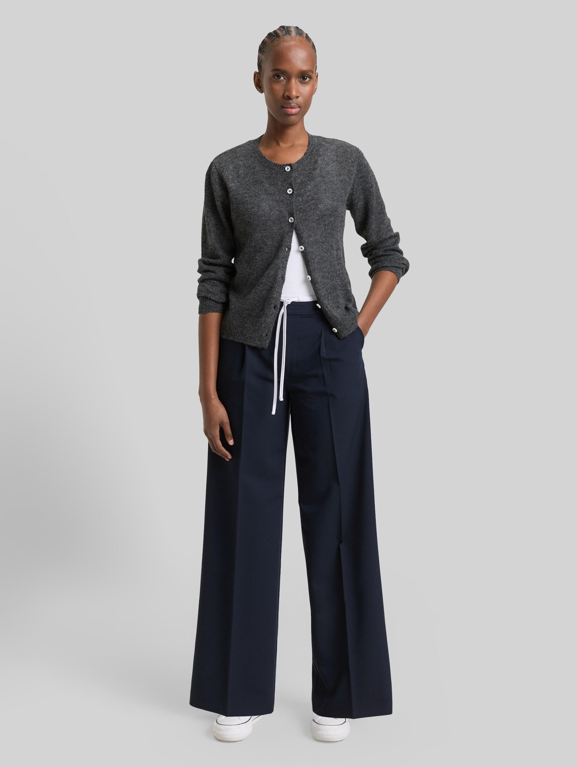 Wide Leg Hose im 2-in-1-Look - sky captain blue - Model-Vorderansicht