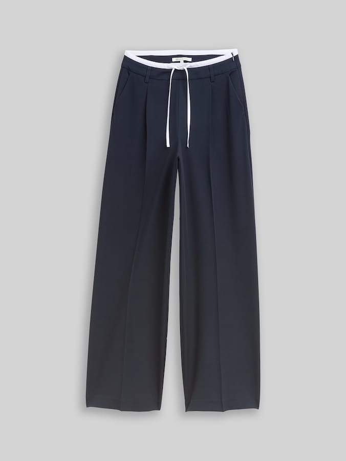 Wide Leg Hose im 2-in-1-Look von Denim Female, sky captain blue