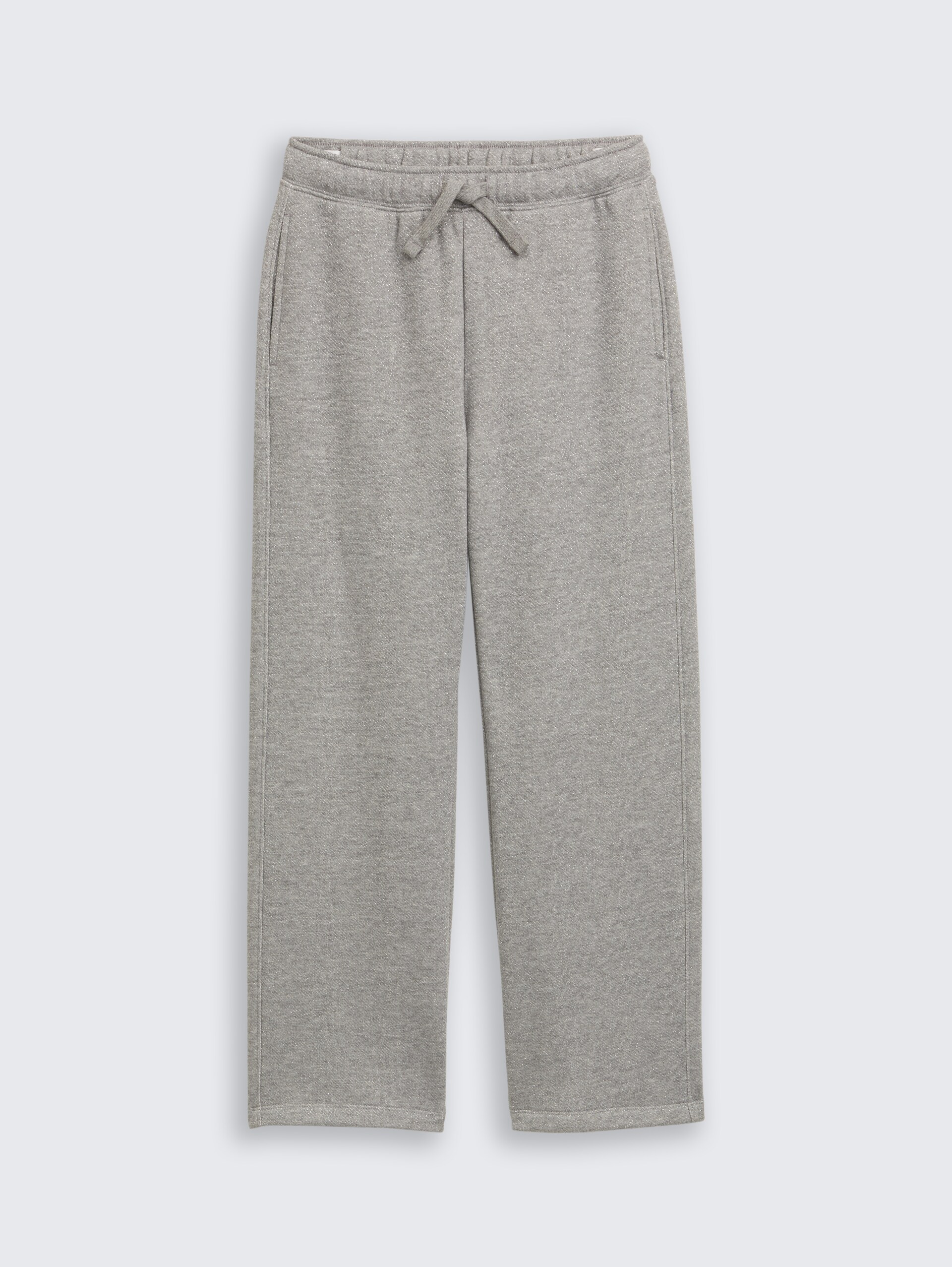 Wide Leg Hose in Glitzer-Optik - grey melange with glitter