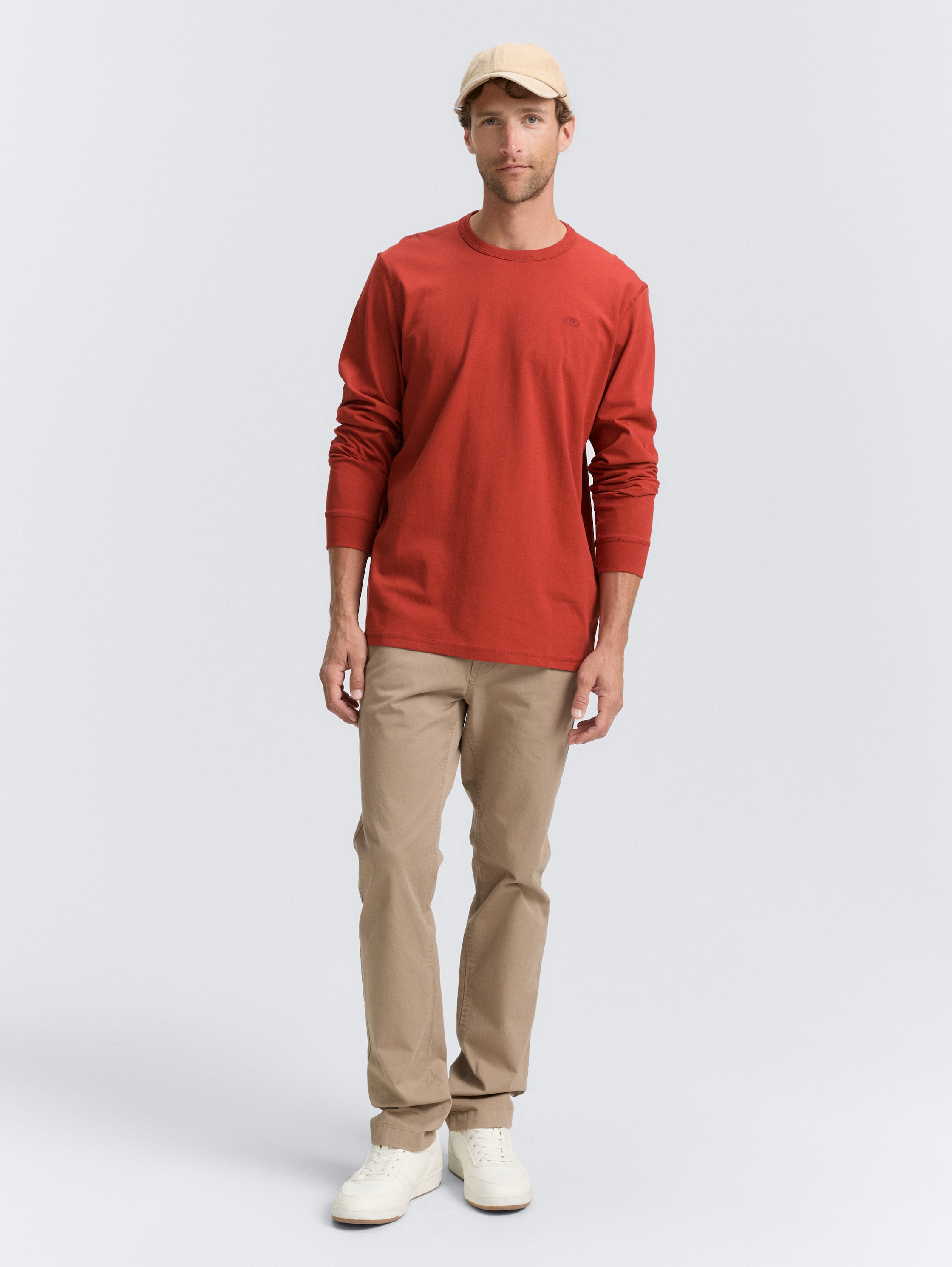 Basic shirt met lange mouwen van katoen - velvet_red_1 - 