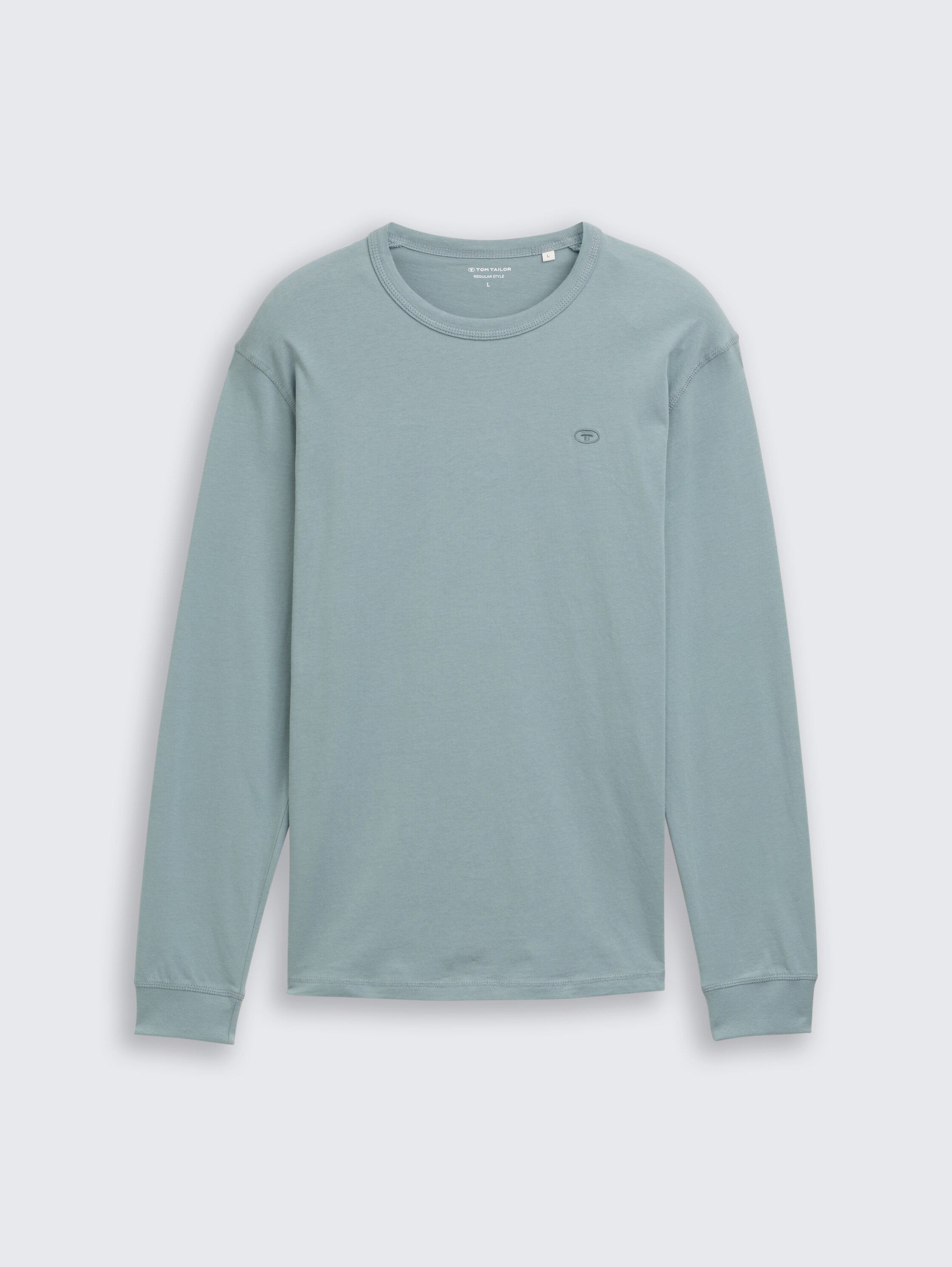 Basic shirt met lange mouwen van katoen - grey_mint - 