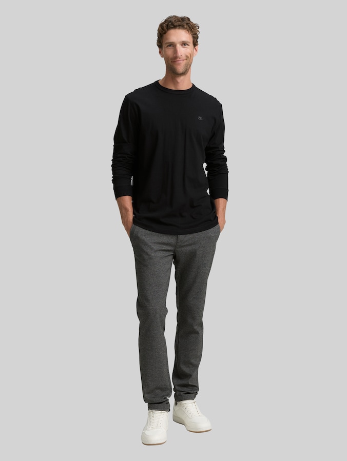 Basic Langarmshirt aus Baumwolle von Men, Black