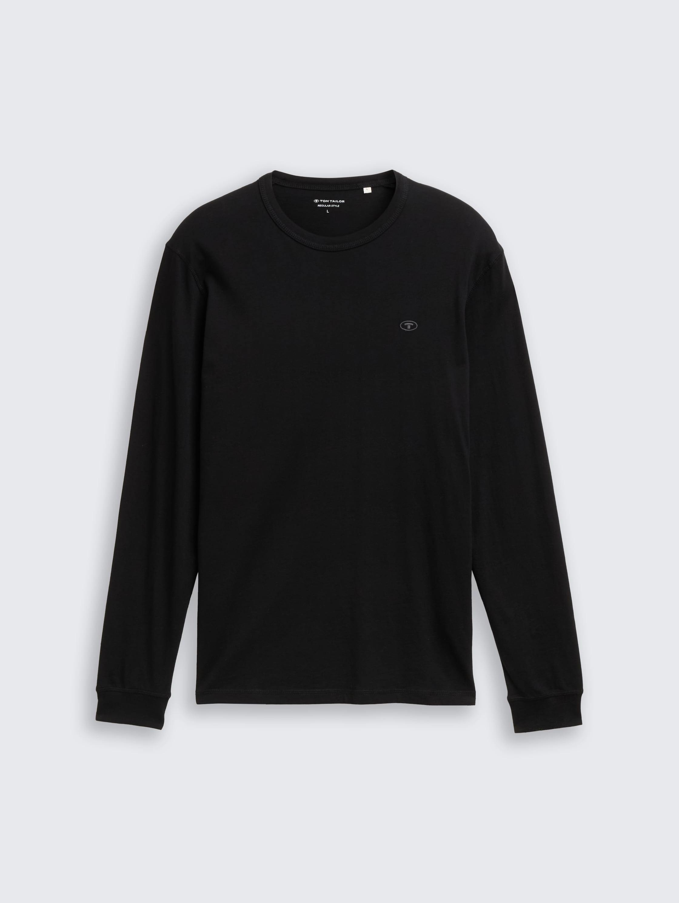 Basic shirt met lange mouwen van katoen - black - 