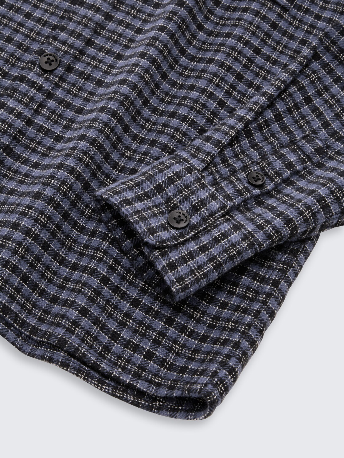 Oversize Hemd mit Karomuster - black purple mini check design - Detail-Model-Ansicht