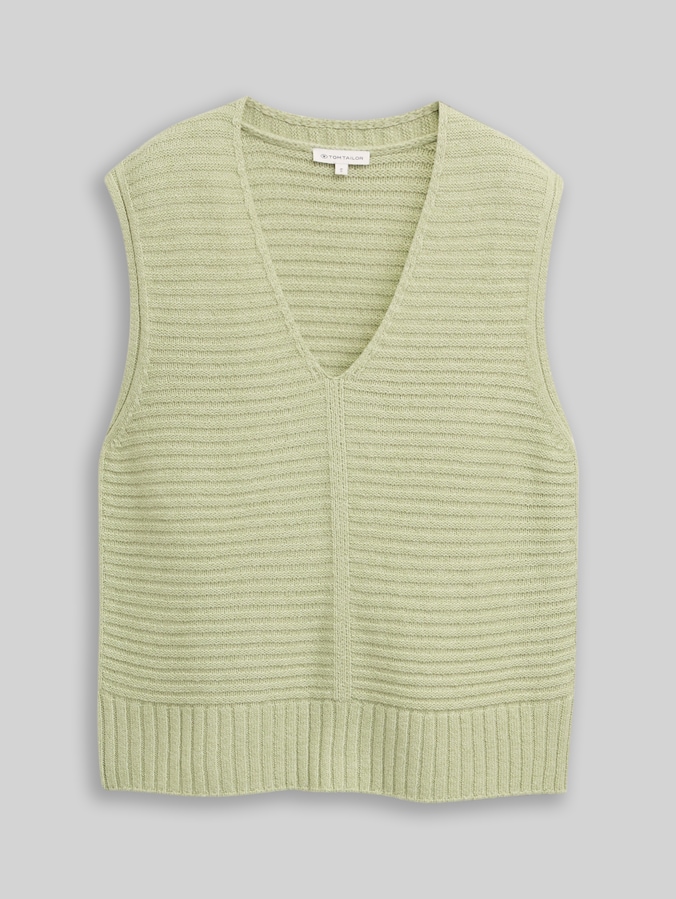 Pull-over à structure côtelée par Women, pure sage melange