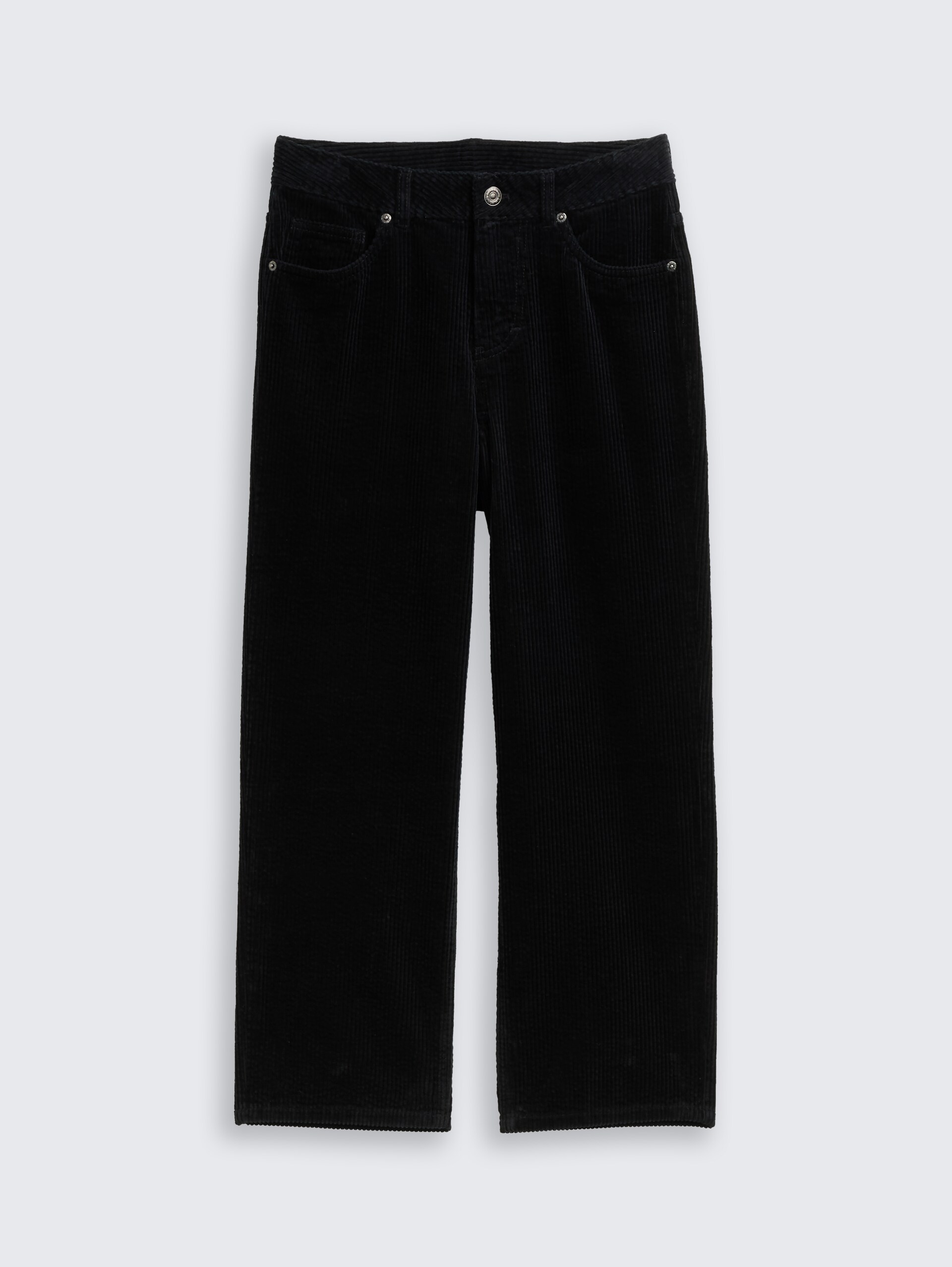 Baggy Cord Hose - heavy black - Vorder-Produkt-Ansicht