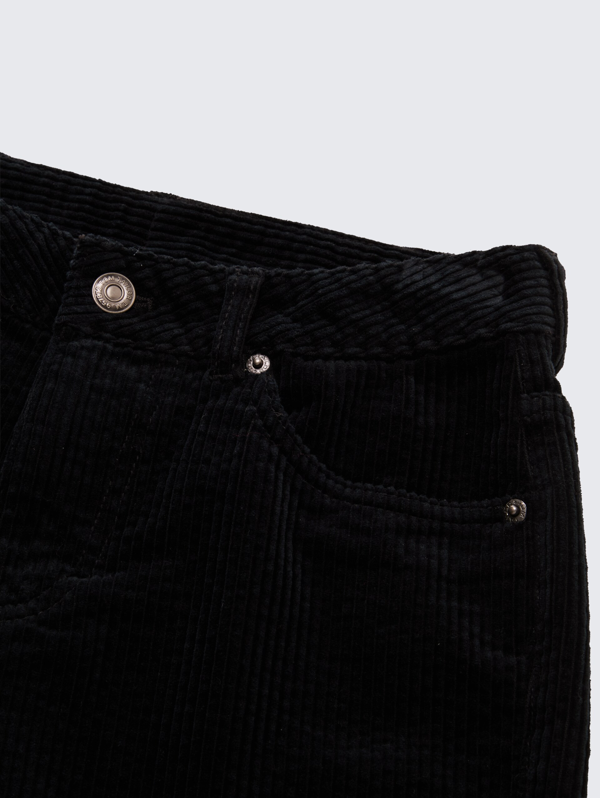 Baggy Cord Hose - heavy black - Detail-Model-Ansicht