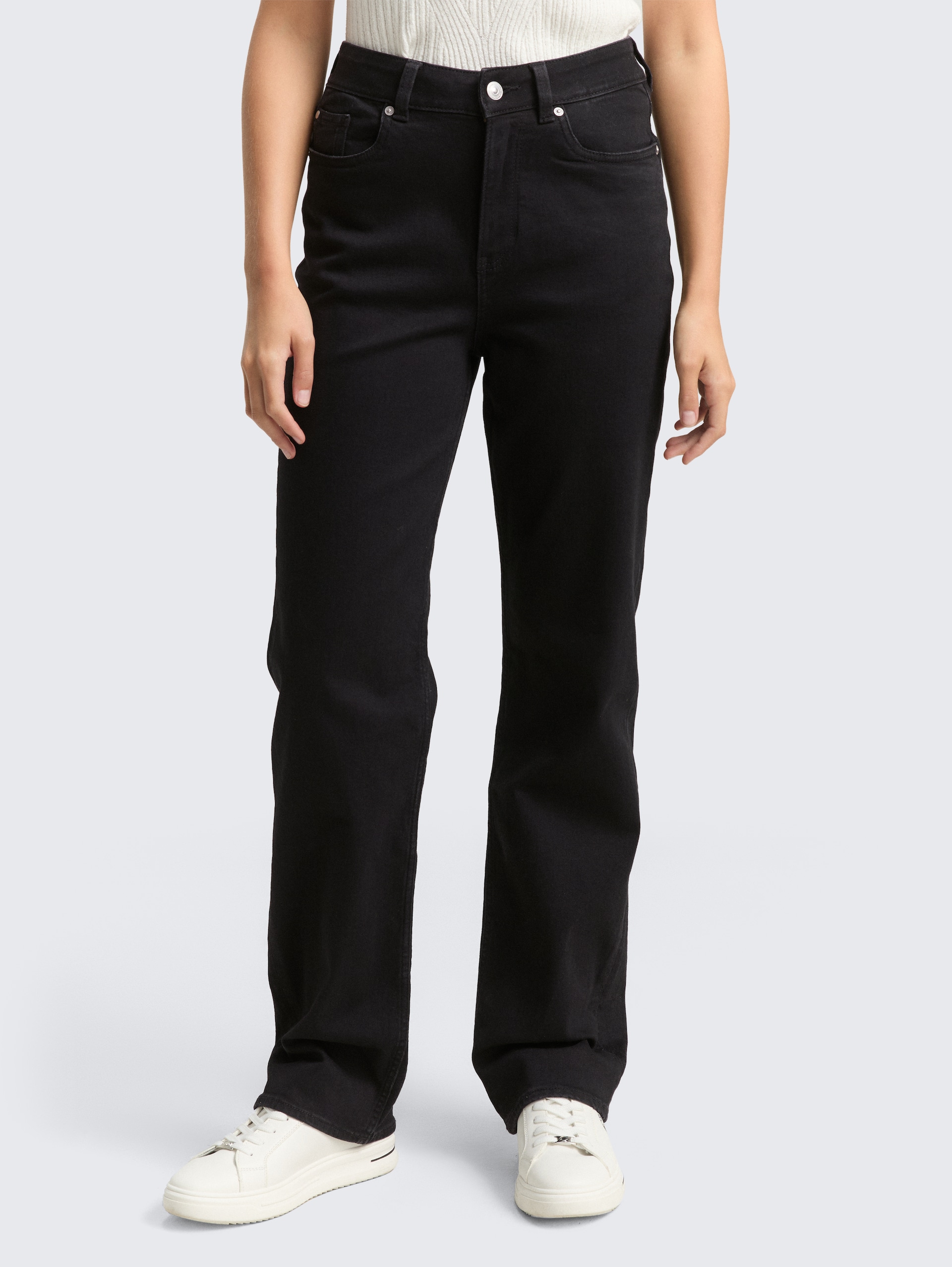 TTELIN STRAIGHT Jeans - black black denim - Ausschnitt Model-Vorderansicht