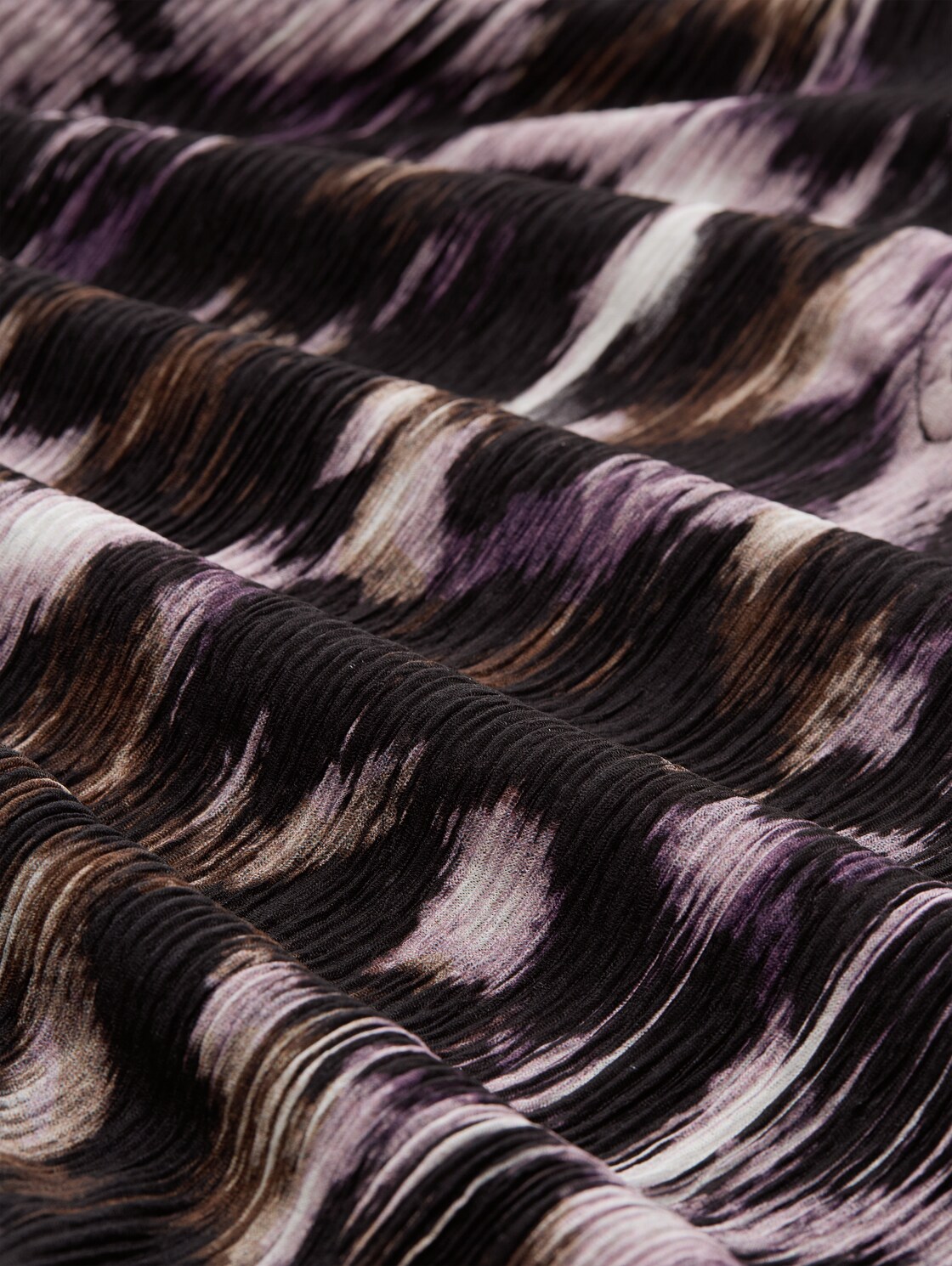 Loose Fit Blusenshirt mit Muster - black brown abstract print - Material-Ansicht