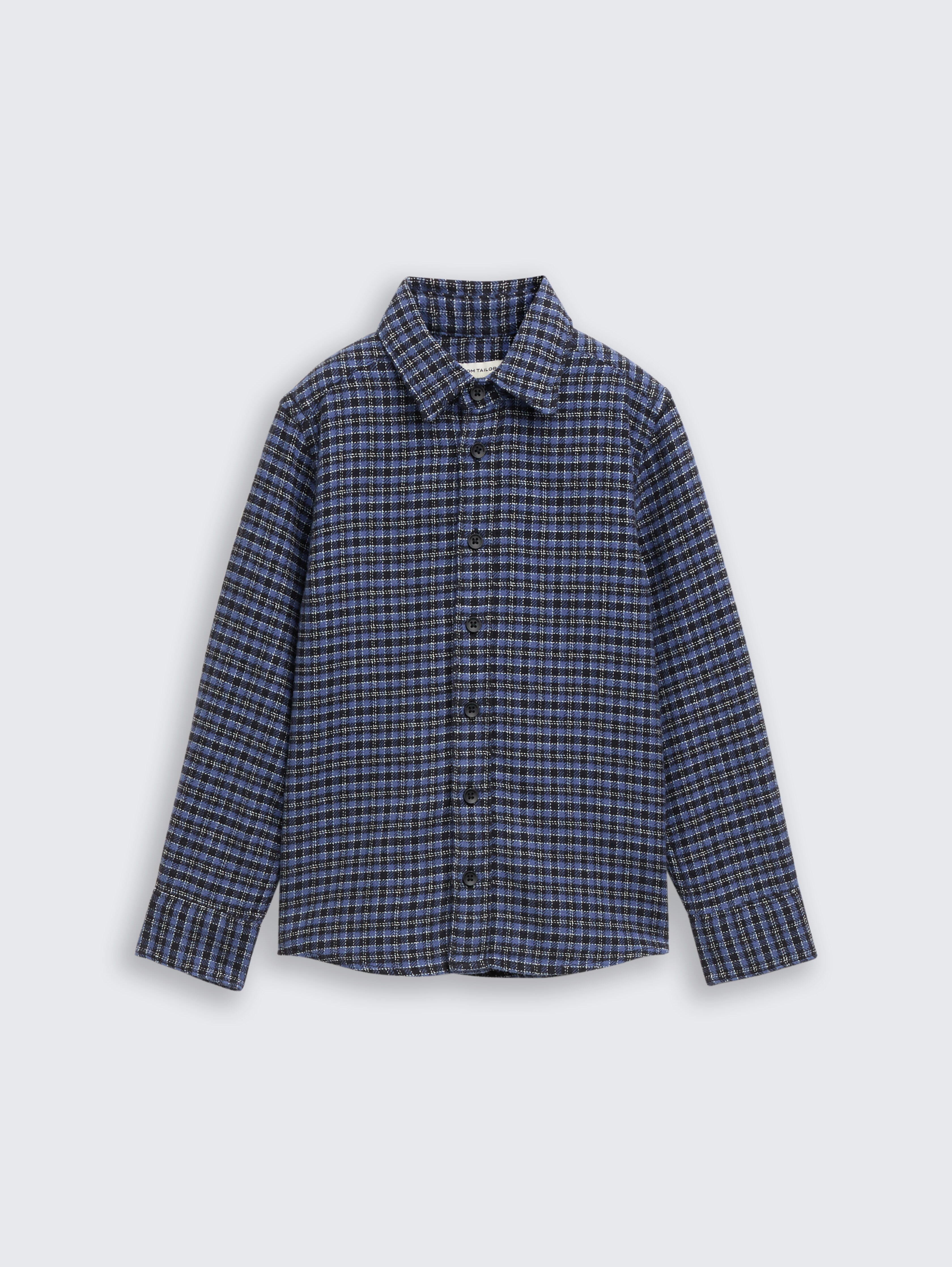 Regular Fit Hemd mit Karomuster von Mini Boys, black purple mini check design