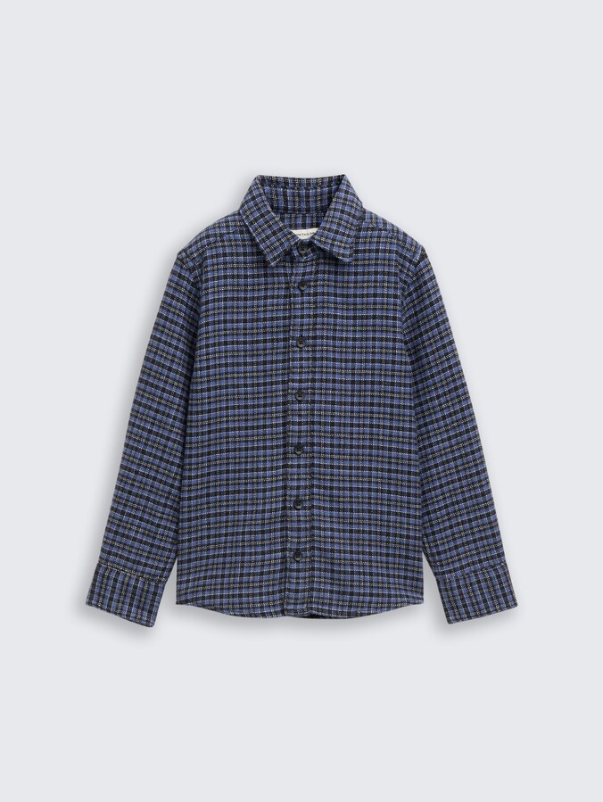 Regular fit overhemd met ruitjesmotief door Mini Boys, black purple mini check design