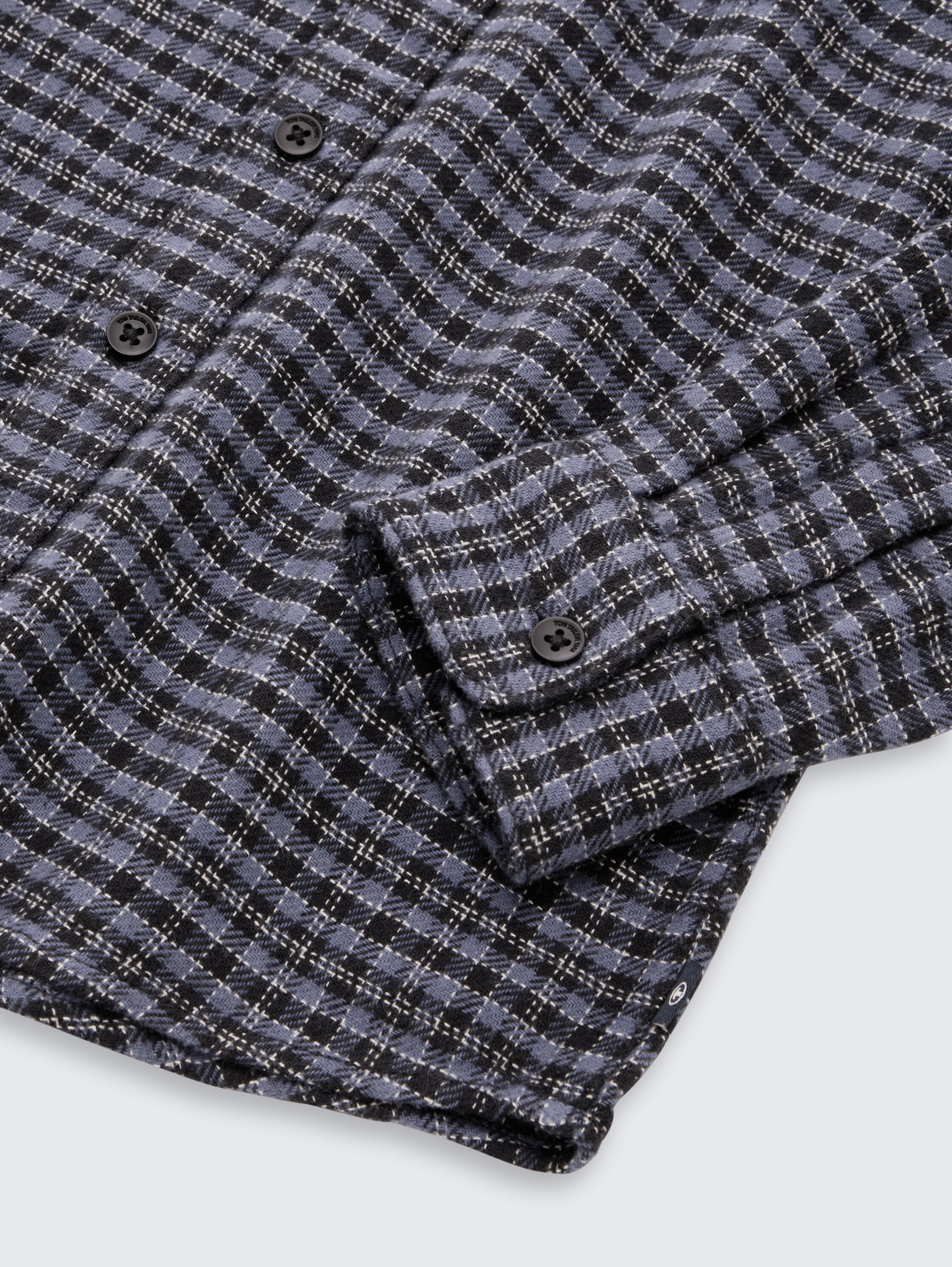 Regular fit shirt with checked pattern - black_purple_mini_check_design - 